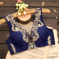 无钢圈文胸聚拢性感蕾丝美背心式女士调整型大码厚薄款内衣夏季