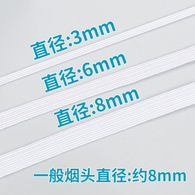 家柏饰(CORATED)松紧带弹力带宝宝裤头橡皮筋黑白细松紧带0./0.6/0.8CM100米