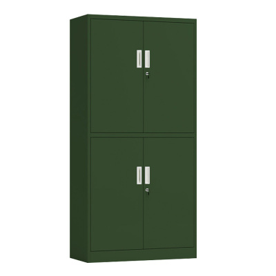 湘渭绿色铁皮文件柜办公室档案柜资料柜财务凭证柜钢制办公柜加厚双节柜