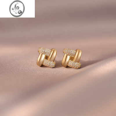 JiMi轻奢高级感菱形几何耳环2023年新款潮韩国网红小众设计ins潮耳钉