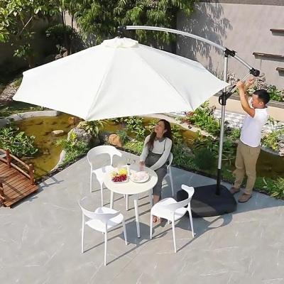 庭院香蕉伞户外遮阳伞带灯太阳能方形大伞沙滩伞摆摊伞阳台太阳伞