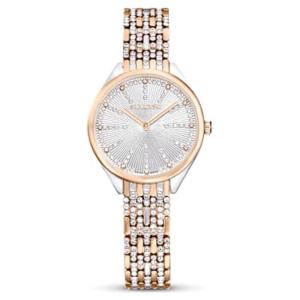 施华洛世奇(SWAROVSKI)金 tonePVD镀层水晶女款石英表防水30米瑞士制造都市休闲时尚手表