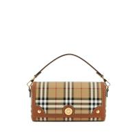 博柏利(BURBERRY)女士印花帆布皮革手拿包时尚百搭配饰日常通勤斜