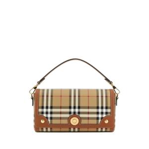 博柏利(BURBERRY)女士印花帆布皮革手拿包时尚百搭配饰日常通勤斜