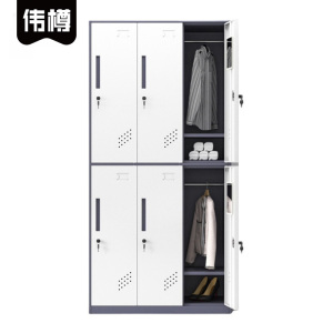 伟樽更衣柜灰白套色6门900*500*1850mm台