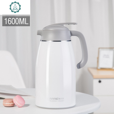 德国保温壶家用保温瓶304不锈钢大容量欧式热开水瓶便携暖水壶2封后古典灰1600