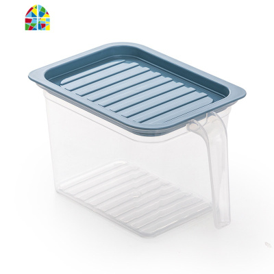 保鲜盒冰箱专用塑料透明带盖带手柄食物收纳盒水果鸡蛋冷冻密封盒 FENGHOU