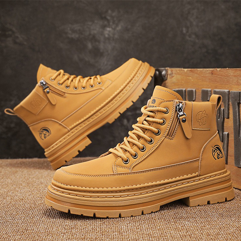 高帮男靴大码短靴轻奢秋冬男士户外舒适工装鞋休闲鞋防滑马丁靴