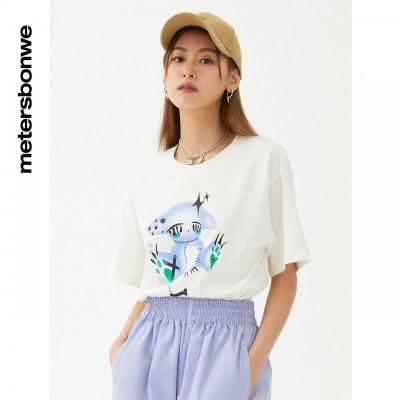 [2件2折价:36]美特斯邦威卡通印花撞色舒适短袖T恤女夏季休闲百搭上衣