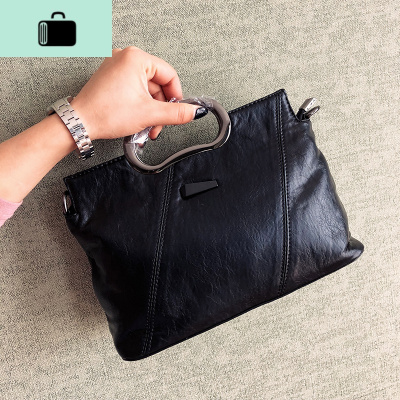包包女潮2020韩版新款单肩包休闲百搭软皮斜挎包复古手提包女小包NEW LAKE 黑色女斜挎包