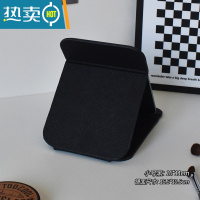 敬平ins风复古折叠化妆镜学生宿舍桌面可立小镜子家用便携台式梳妆镜便携式用镜 小号-黑色