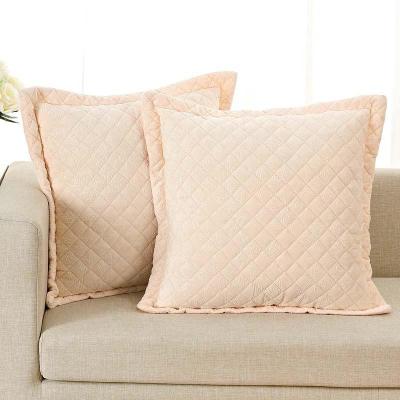 美帮汇精品色欧式毛绒面压花夹棉加厚沙发靠垫抱枕大号靠枕套不含芯50