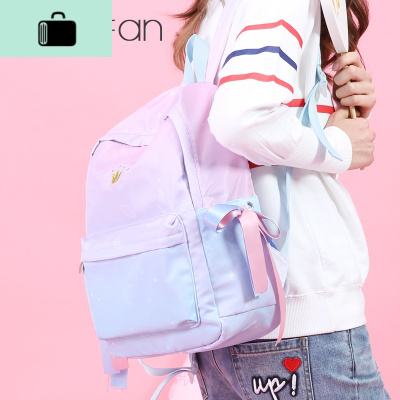 初中生书包女韩版高中学生双肩包ins风古着感少女森系小清新背包NEW LAKE