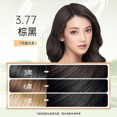 章华汉草卡古染发霜植物精华萃取便捷遮盖白发可以分次使用染发膏 3.77棕黑色