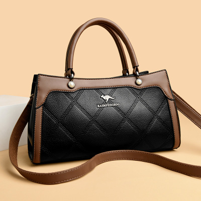 包包女包新款2026时尚菱格手提包女单肩包女中年妈妈包女