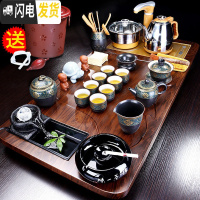 三维工匠整套功夫茶具茶盘套装家用全自动茶台烧水壶一体办公室用客厅会客 曲流茶盘+古韵陶泥B配件598