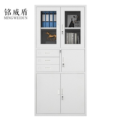 铭威盾钢制文件柜办公资料柜铁皮档案柜带锁储物柜财务凭证柜偏三斗器械柜