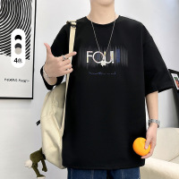 新款夏季大码印花圆领T恤日系简约学生日常舒适休闲时尚短袖上衣