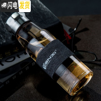 三维工匠玻璃杯 便携水杯带盖耐热杯子创意单层透明泡茶杯加厚随手杯