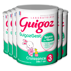 法国进口 古戈氏Guigoz 助消化3段奶粉 调理肠胃 小乖兔绿罐1-3岁800g*6罐装