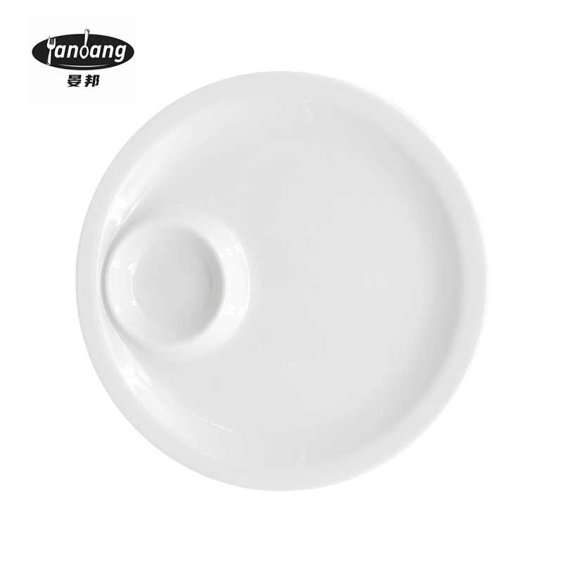 晏邦 密胺餐具 饺子盘 11寸 直径272*27mm 1个