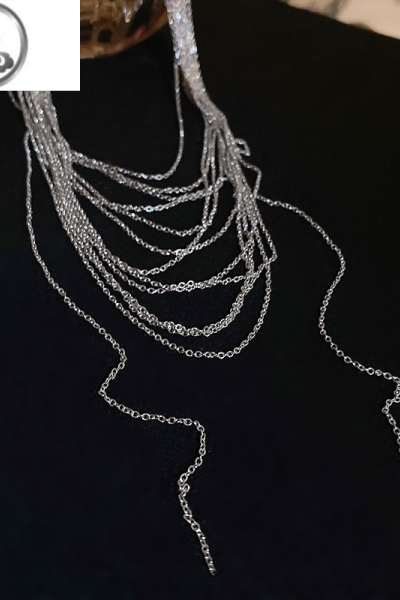JiMi爆闪多层叠戴项链女2023新款潮轻奢小众礼服锁骨链脖颈链配饰