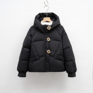 新冬季新款韩版糖方扣羽绒服宽松学生小个子连帽面包服外套