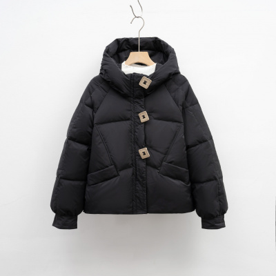 新冬季新款韩版糖方扣羽绒服宽松学生小个子连帽面包服外套