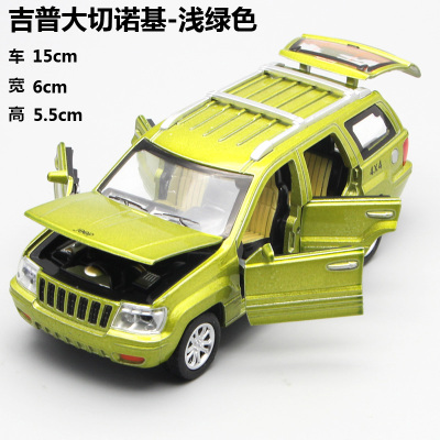 1:32路虎越野车声光合金车模型儿童汽车玩具小车男孩车模玩具车6开门吉普-荧光绿
