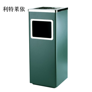 利特莱依不锈钢垃圾桶烟蒂柱灭烟桶带烟灰缸室外电梯口立式丽格正方形绿色