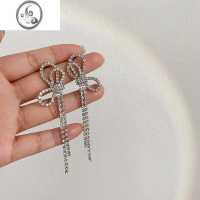 JiMi耳夹2023年新款潮无耳洞长款流苏蝴蝶结高级感轻奢气质冷淡风耳饰