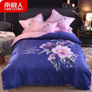 斜纹四件套床上用品大版花床单被套宿舍用品女三件套春夏秋冬季