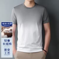 夏季新款大众渐变男士短袖青年时尚休闲圆领薄款透气T恤男
