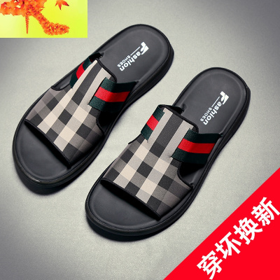 网红拖鞋男夏2020新款个性外穿潮百搭夏天男士凉鞋休闲沙滩鞋凉拖简畅
