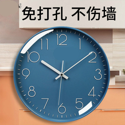 铭侣挂钟客厅万年历时钟免打孔钟表挂钟客厅创意家用卧室电子钟静音挂表