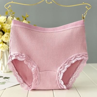 女士内裤女纯棉中腰全棉档透气简约少女学生三角底裤头大码夏