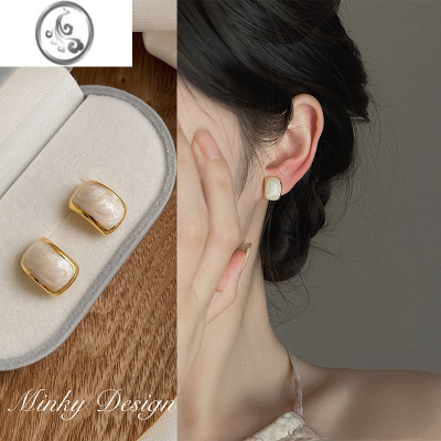 JiMi「清晨的薄雾」滴油气质温柔耳饰女无耳洞蚊香盘耳夹耳钉复古夏天