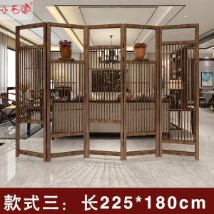 森美人新中式实木折叠屏风仿古镂空隔断客厅书房茶室可移动简约玄关