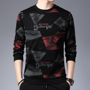 潮流个性合体长袖卫衣日常休闲百搭圆领花纹春季卫衣长袖T恤