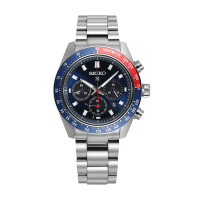 SEIKO精工三眼熊猫系列太阳能夜光防水男士石英表SSC913P1