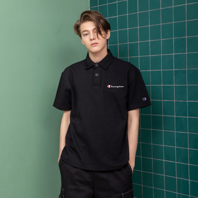 Champion潮牌冠军Polo衫男情侣刺绣翻领短袖大码半袖宽松纯棉T恤女
