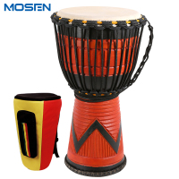 莫森(MOSEN)10英寸非洲鼓 进口桃花芯木老山羊皮面手鼓 实木雕刻打磨进阶升级款大师鼓 免调音