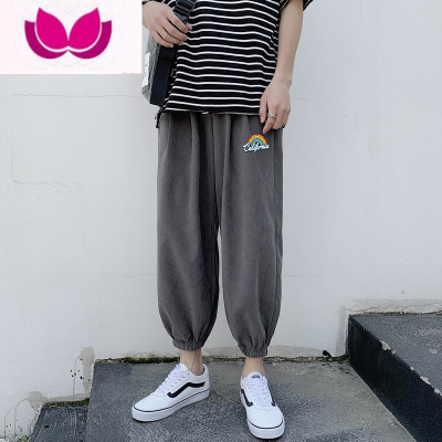 七斓裤子男夏季宽松束脚休闲裤潮流百搭九分运动港风阔腿高街ins卫裤