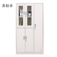 苏佰卓钢制五门玻璃更衣柜员工柜铁皮职工储物柜带锁文件柜鞋柜资料柜子