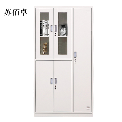 苏佰卓钢制五门玻璃更衣柜员工柜铁皮职工储物柜带锁文件柜鞋柜资料柜子
