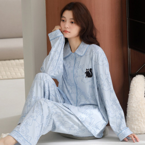 100%全棉睡衣女款纯棉2026新款春秋季长袖甜美可爱漂亮家居服套装