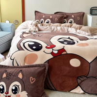 秋冬卡通大版牛奶绒四件套3754