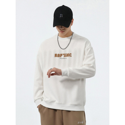 重磅卫衣男士春秋款美式潮牌宽松圆领套头长袖T恤打底衫新款