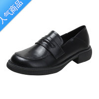 SUNTEK软~棕色乐福鞋女2023新款春秋小皮鞋英伦风平底一脚蹬jk单鞋