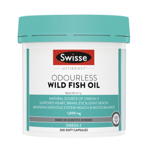 斯维诗Swisse成人无腥味深海鱼油胶囊200粒/瓶装 鱼油/深海鱼油 高含量1000mg 澳洲原装进口 香港保税随机发